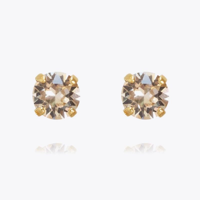 Classic Stud Earrings Gold Silk 