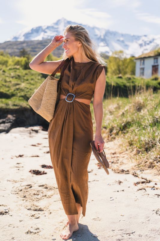 Riviera Dress Chestnut Brown 