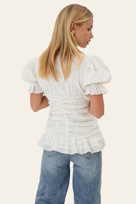 Arielic Blouse White Embroidery