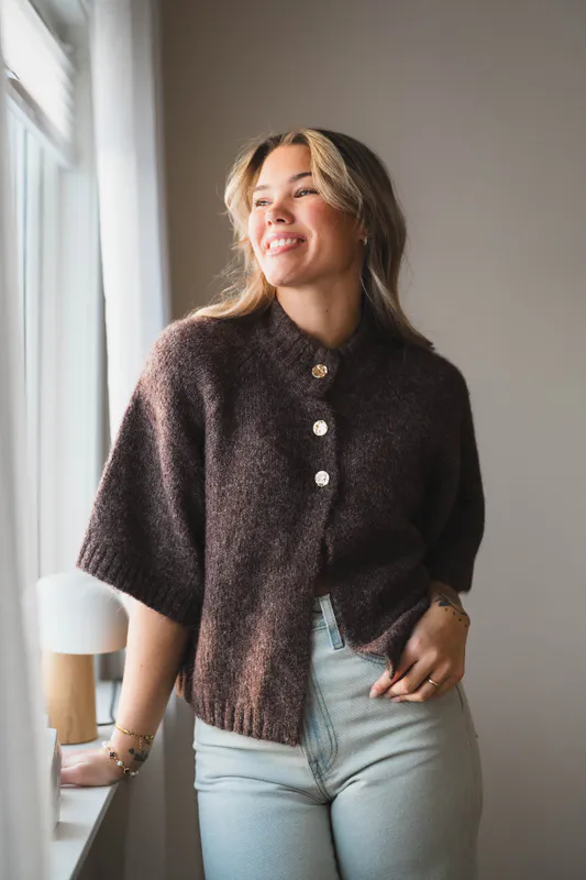 Benuta Fluffy Knit Cardigan Light Brown 