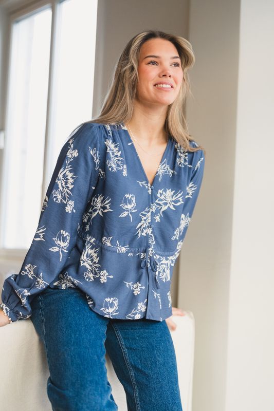 Andena Amabella Shirt Vintage Indigo Flower 