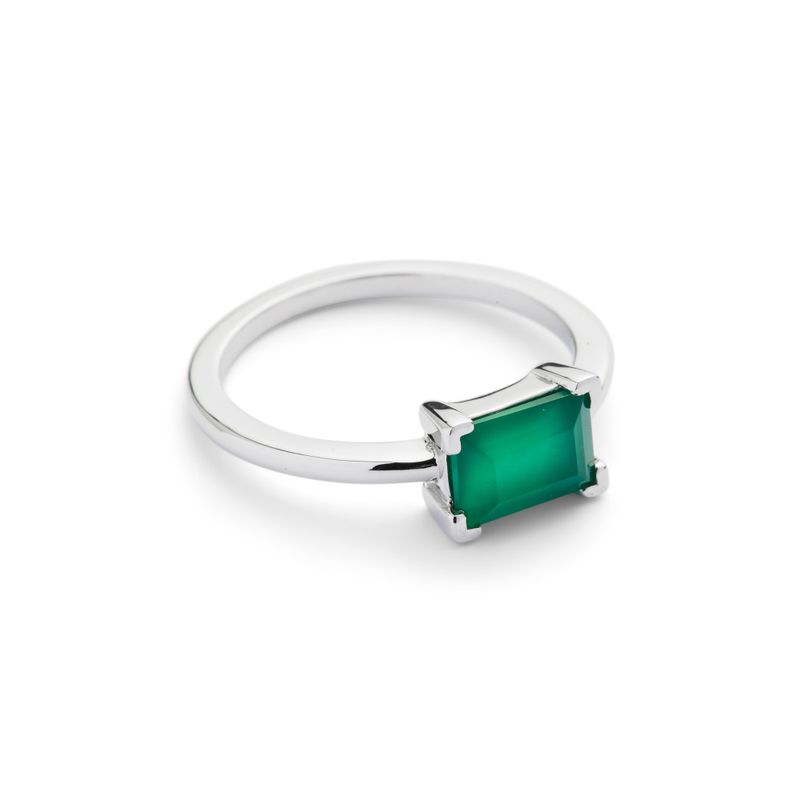 Zip Ring silver Green Onyx
