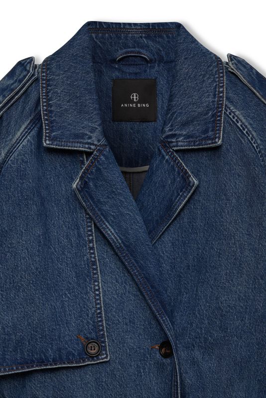 Rickie Maxi Trench Cabana Blue 