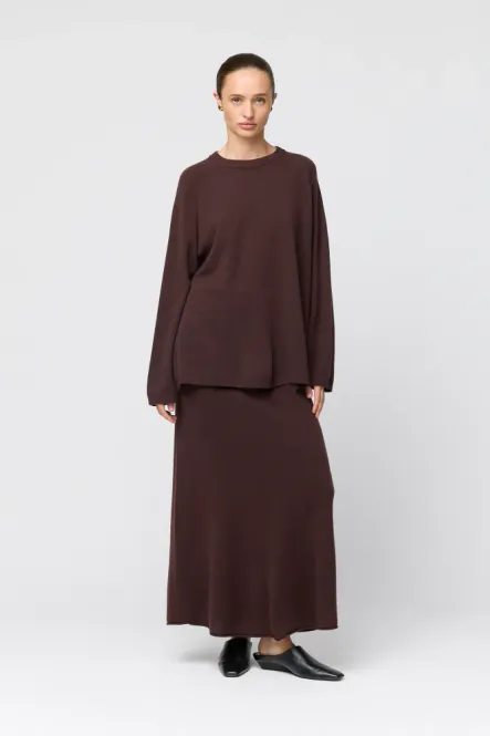 Hovedbilde Roma Wool Skirt Chocolate Brown 