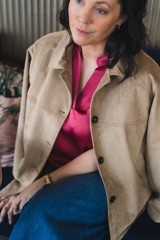 Ravina Faux Suede Jacket Sand 