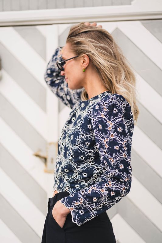 Broderie Anglaise Jacket Marine 