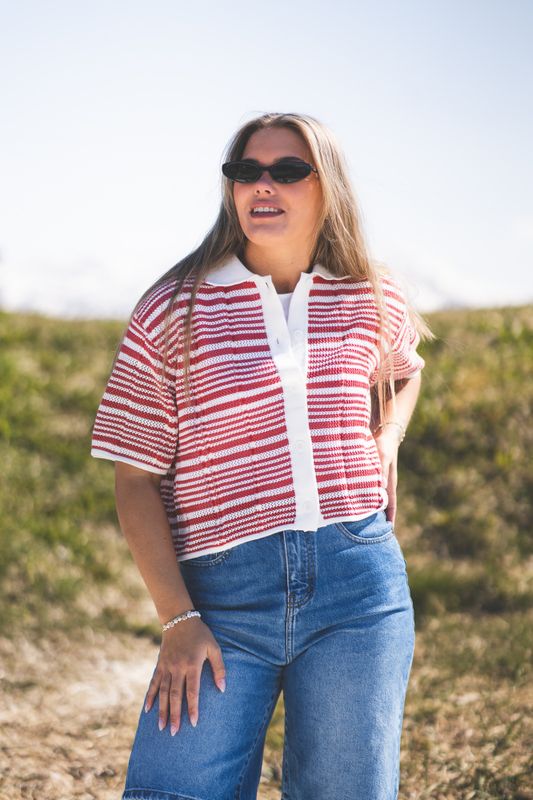Kelp Striped Shirt Red Stripe 