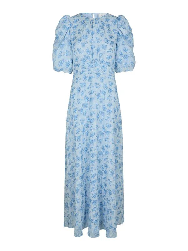 Kikka Chiffon Flower Dress Light Blue 