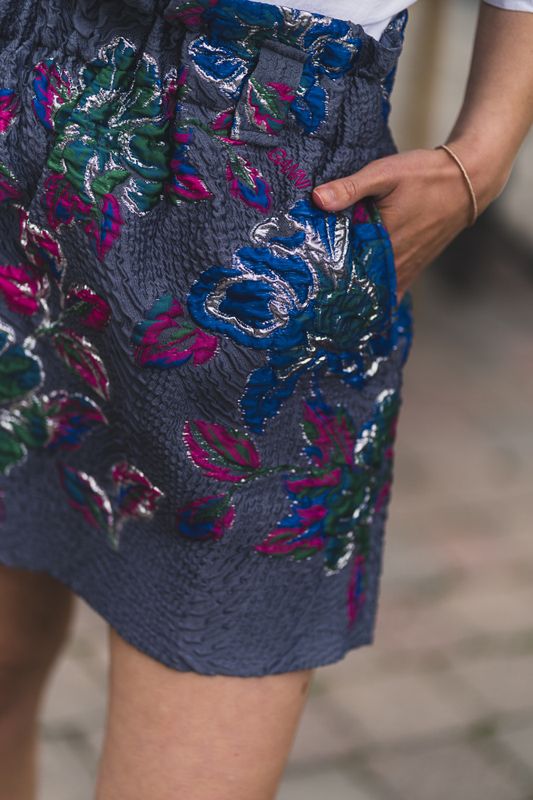 Structured Jacquard Skirt Sharkskin 