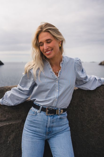 Hovedbilde Ida Maja V Shirt STP Bright White/Quiet Harbor