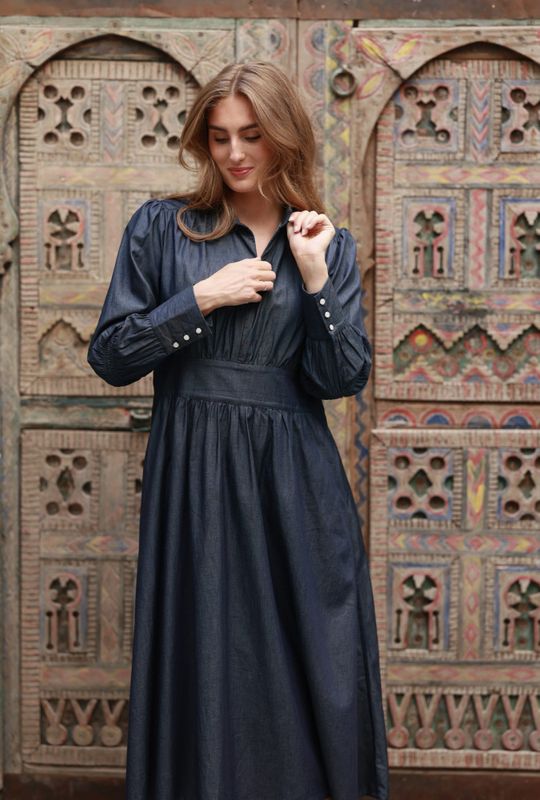 Peggy Denim Dress Dark Denim 