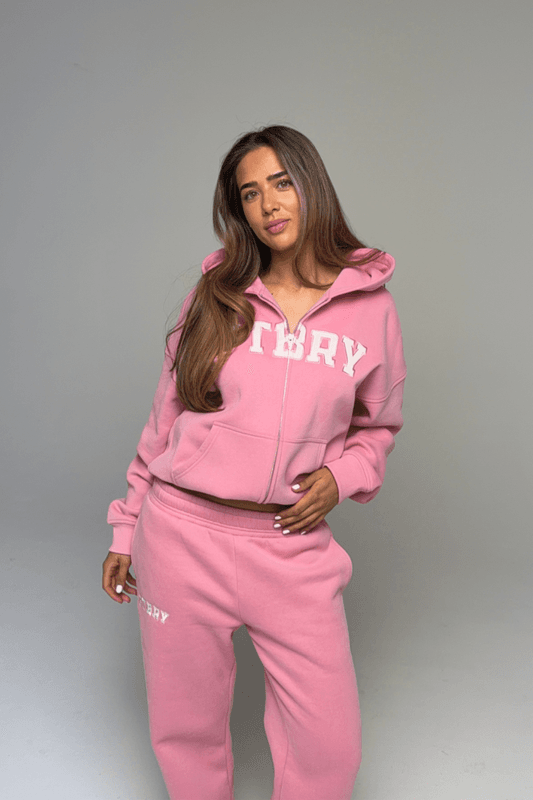 Off Duty Oversized Zip Hoodie Pink 