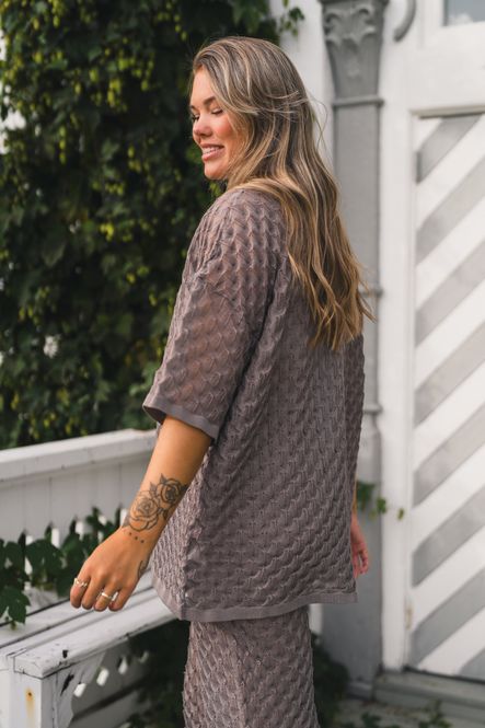 Hovedbilde Moa Oversized Knitted Shirt Taupe 