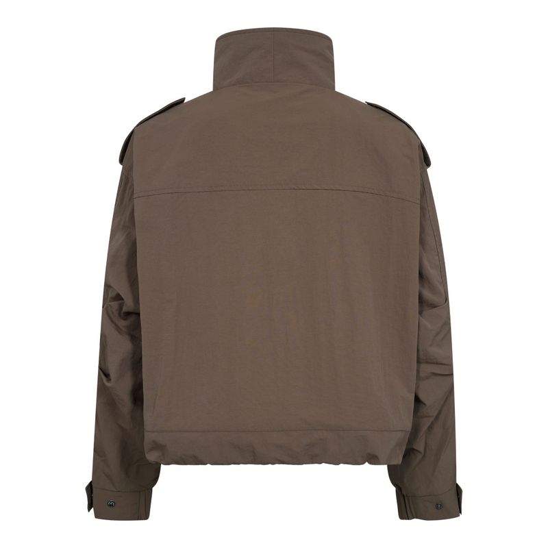 Alina Double Funnel Neck Jacket Brown 