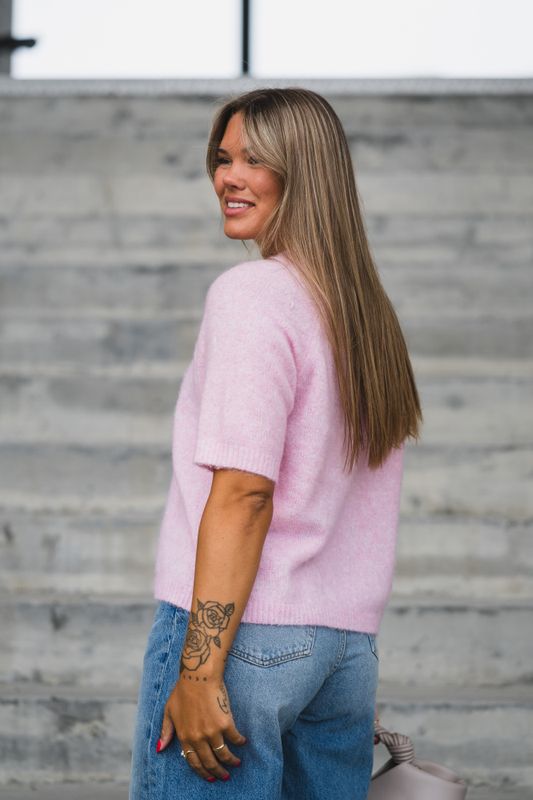 Enya SS Knit Pullover Pink Lady 