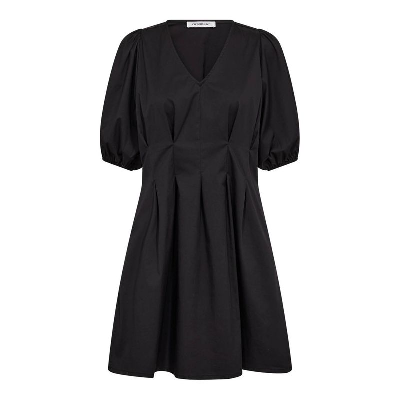 Poppy Pleat Crop Dress Black 