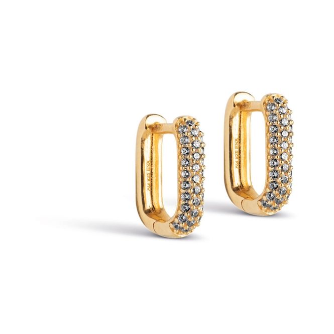Hovedbilde Square Sparkling Hoops Gold 12 mm 