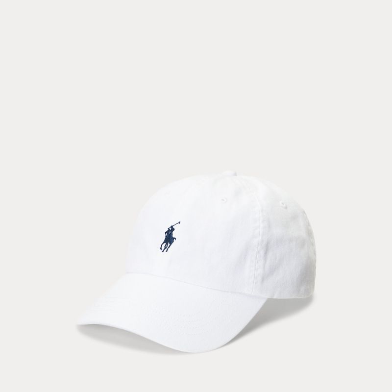 Cotton Chino Ball Cap White/Newport Navy 