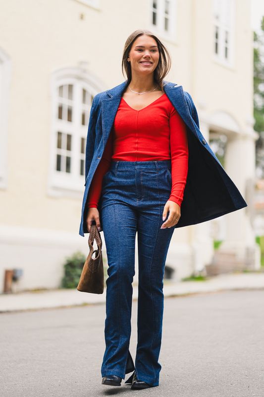 Vlora HW Pant Dark Blue Denim 