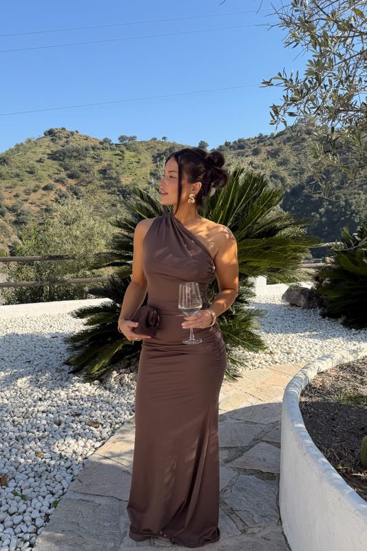 Andreaic Maxi Dress Dark Brown 