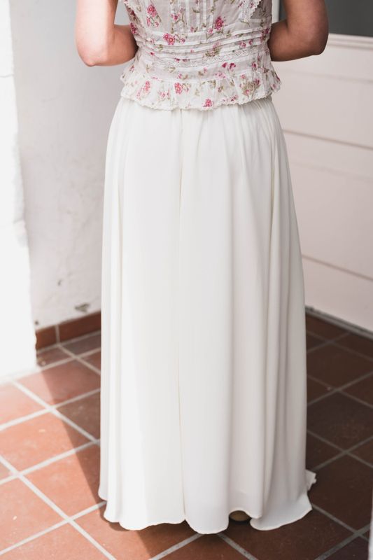Sabria Chiffon Skirt Offwhite 