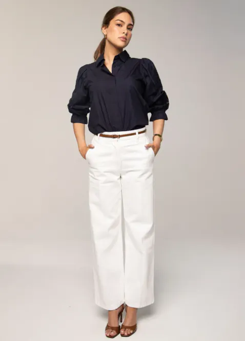 Hovedbilde Amy Embroidered Shirt Marine Poplin 