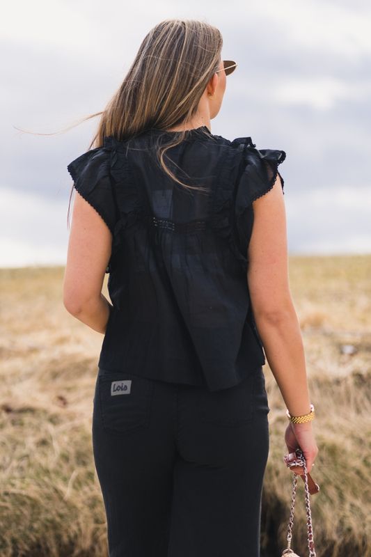 Jayla S Voile Top Black 