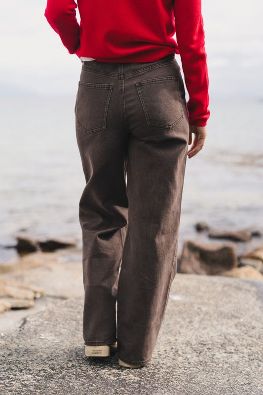 Ann Wide Trousers Brown 