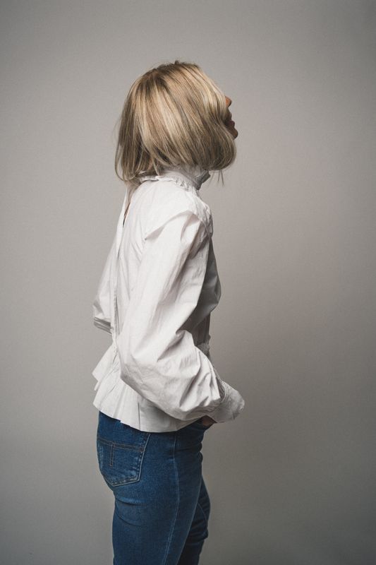 Cotton Poplin Cropped Blouse Bright White 