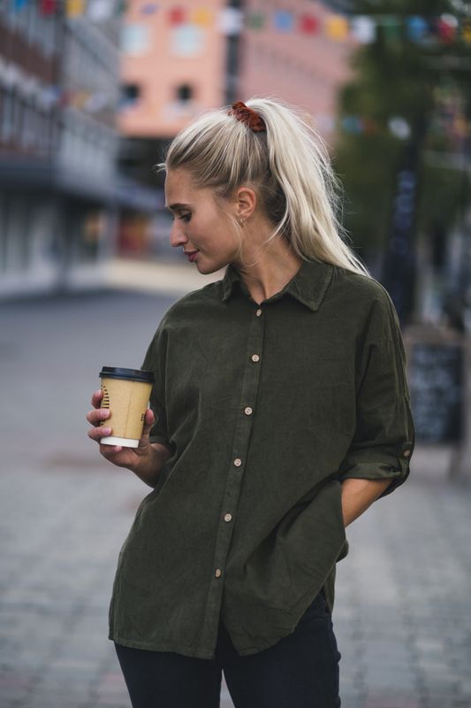 Julie Babycord Shirt Military