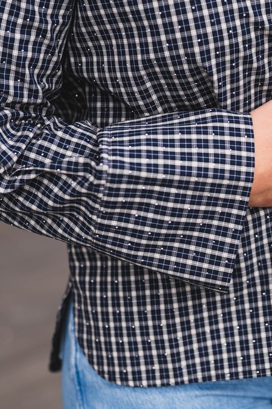 Drew Check Bedaz Shirt Dark Blue 