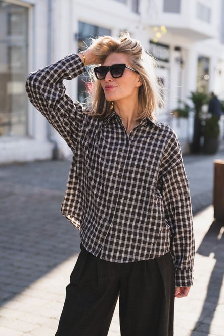 Hovedbilde Carola Shirt Check Brown/Egret 