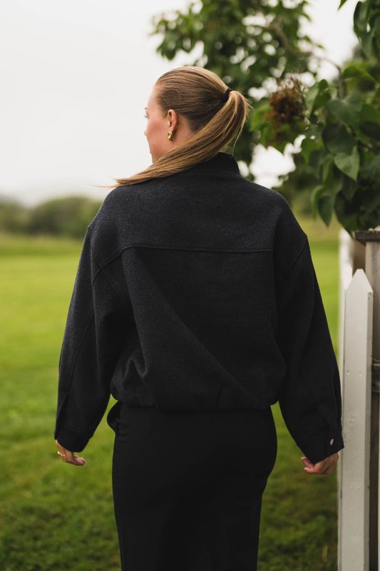 Florine Wool Bomber Jacket Antracit
