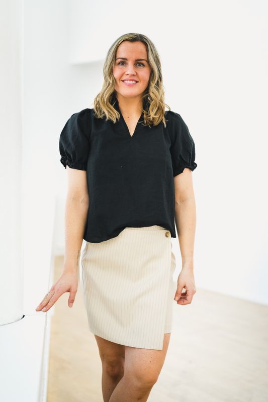 Petrani Pinstriped Skirt Sand 