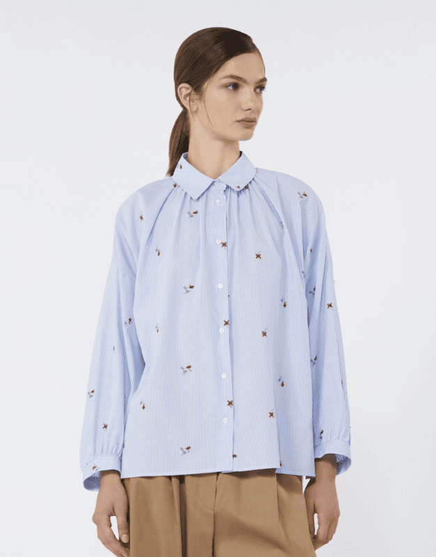 Kdbutterfly Poplin Shirt Light Blue 