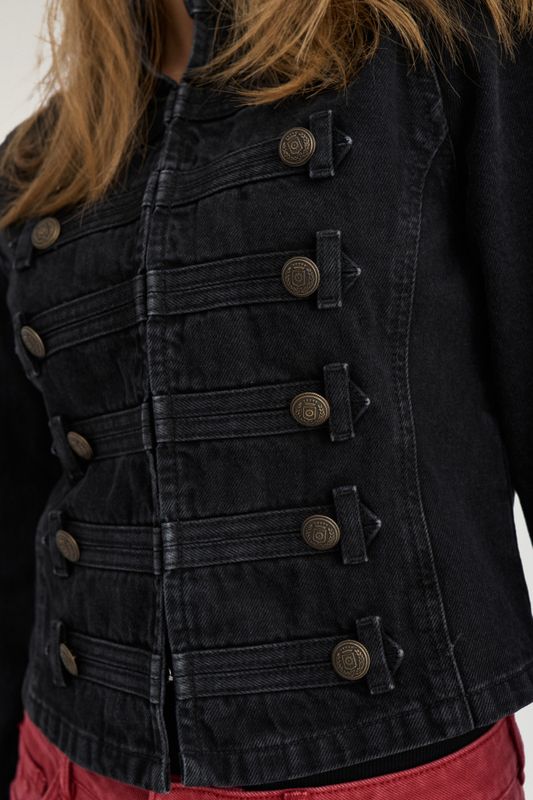 Nubillie Fitted Denim Jacket Black Denim 