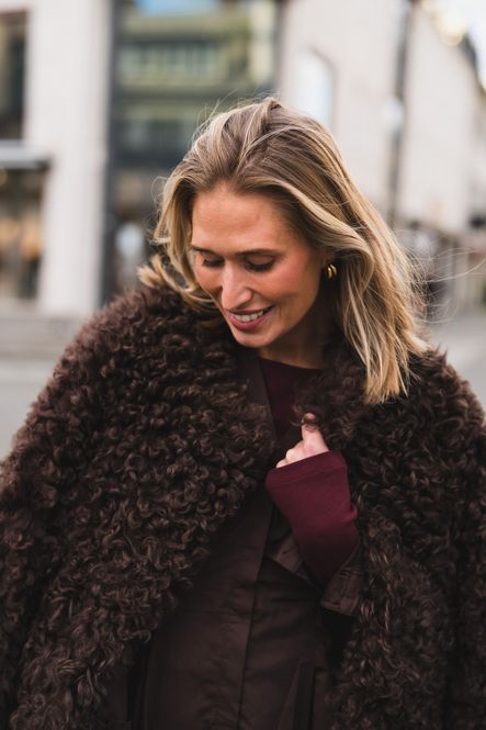 Hovedbilde Freya Shearling Jacket Dark Brown 