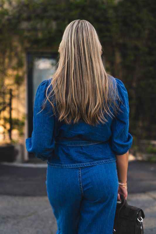 Rylan Elena 3/4 Shirt Mid Blue Wash 