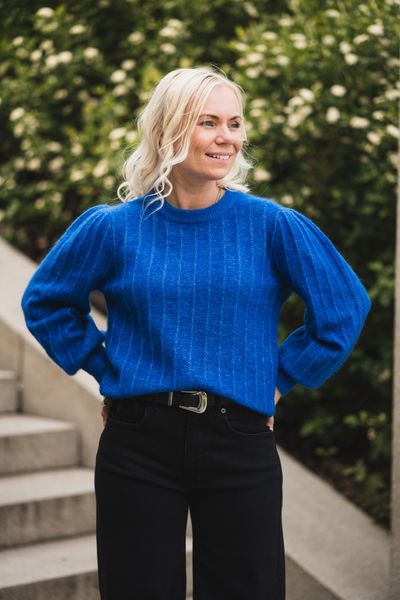 Hovedbilde Amalie Puff Pullover Blue Iolite Melange 