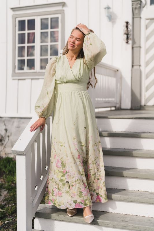 Viscose V-Neck Dress Growing Garden 