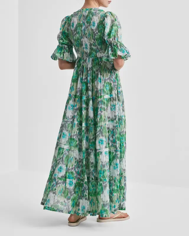 Bohemian Relaxed Dress Green Garden 