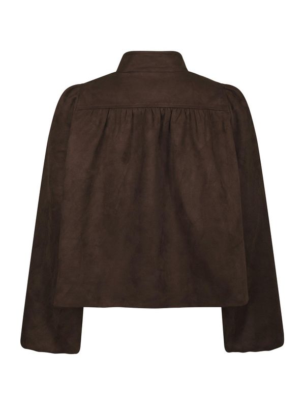 Tirsa Faux Suede Jacket Dark Brown 