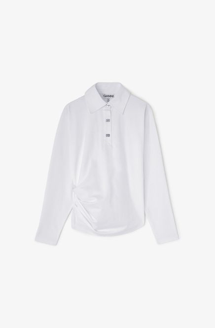 Hovedbilde Heavy Stretch Jersey Draped Polo Bright White 