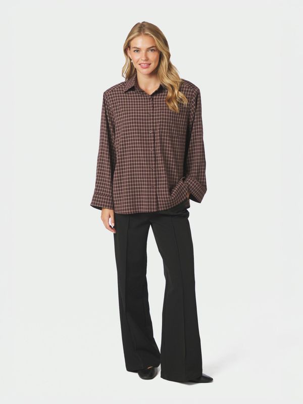 Anella Check Shirt Chocolate Plum 
