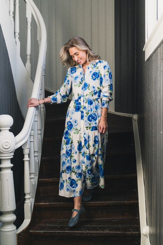 Asina LS Long Shirt Dress Star White Emula 