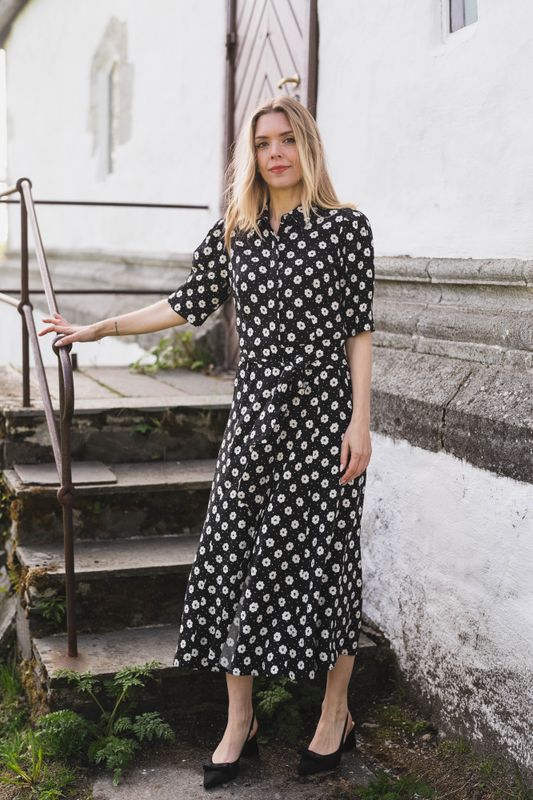 Charlotte Floral Creme Fleur Black 
