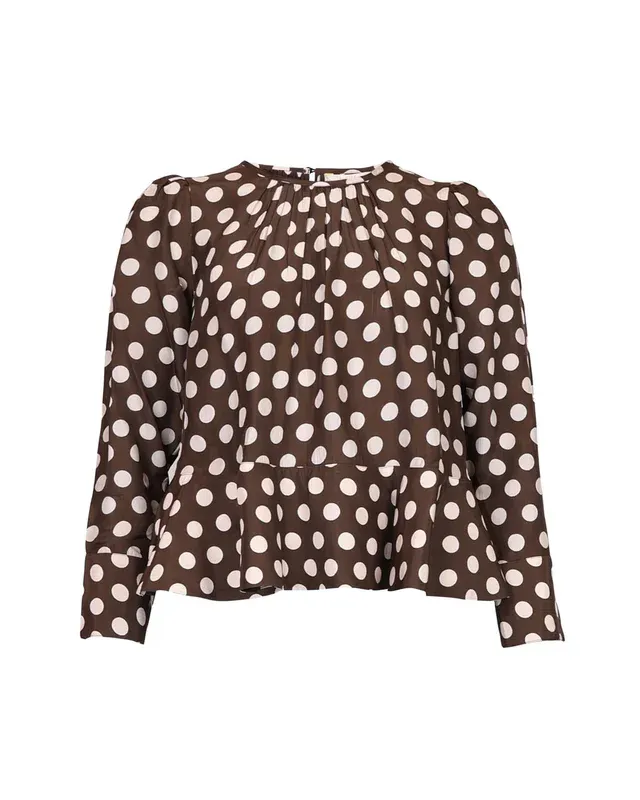 Striped Organza Blouse Dots 