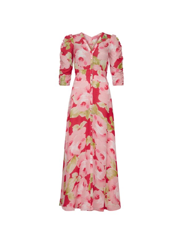 Dotted Georgette Button-Down Dress Romance  