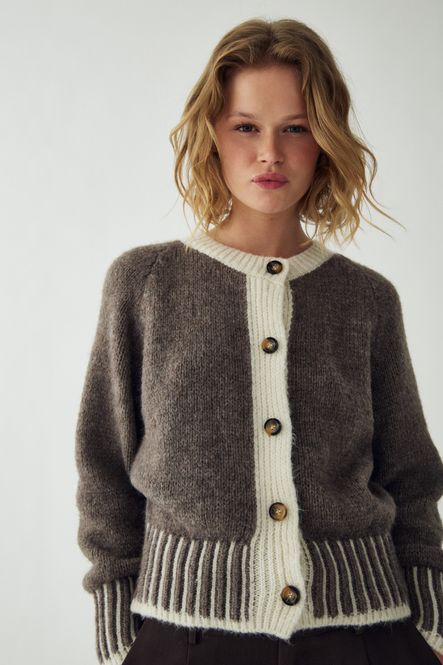 Hovedbilde Nedra Knit Cardigan Ash Brown Beige