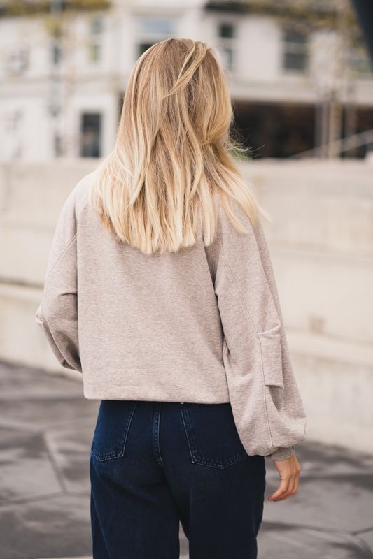 Brawley Briena Logo Sweatshirt Warm Light Grey Melange 